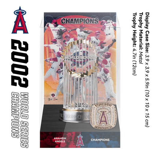 2002 Anaheim Angels MLB World Series Championship Trophy Display Case