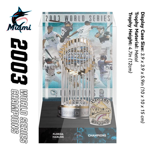 2003 Florida Marlins MLB World Series Championship Trophy Display Case