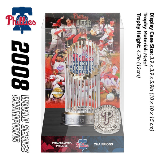 2008 Philadelphia Phillies MLB World Series Championship Trophy Display Case