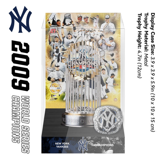 2009 New York Yankees MLB World Series Championship Trophy Display Case