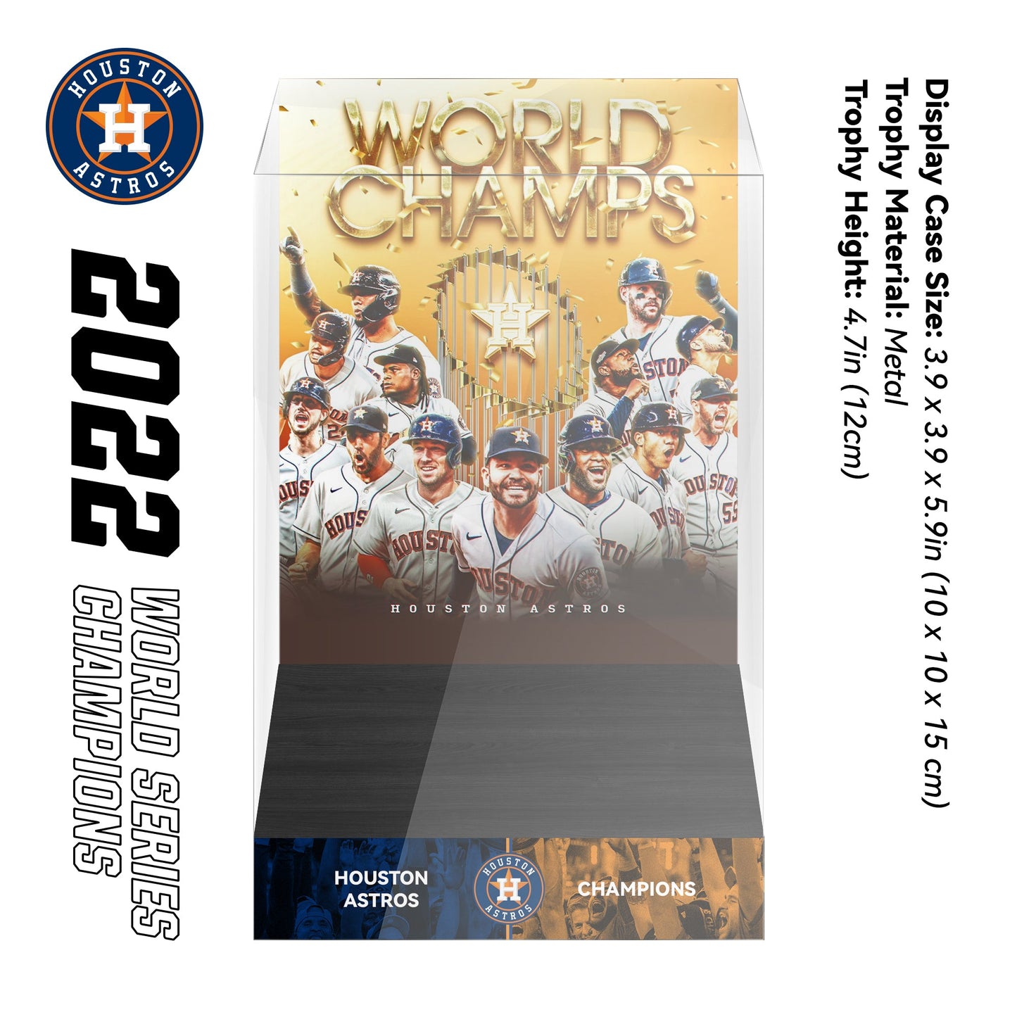 2022 Houston Astros MLB World Series Championship Trophy Display Case