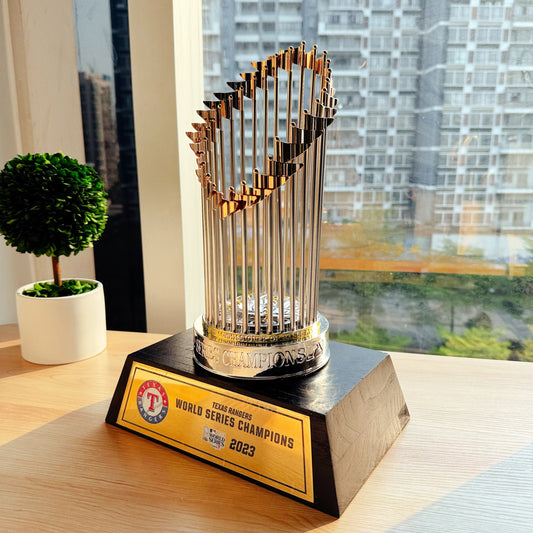 Texas Rangers World Series Commissioner's Trophy 11.8"(30cm) With Wooden Base