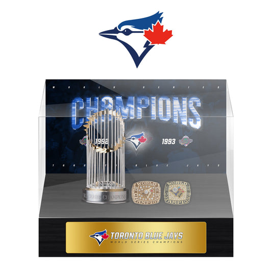Toronto Blue Jays MLB World Series Championship Trophy And Ring Display Case