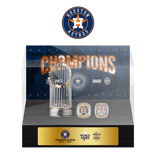 Houston Astros MLB World Series Championship Trophy And Ring Display Case