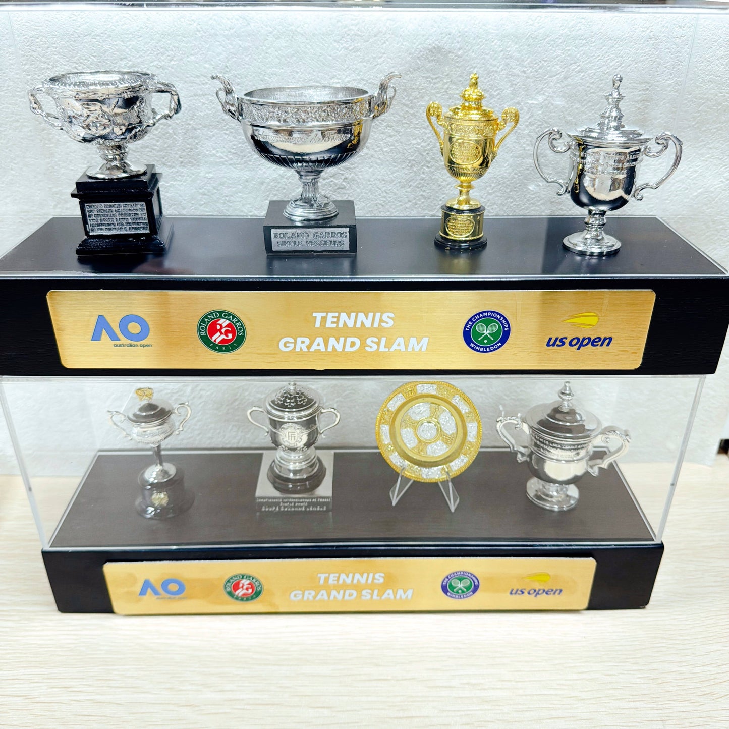 Tennis Trophy Box Men Grand Slam Set Metal Trophy Case