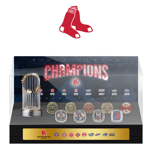 Boston Red Sox MLB World Series Championship Trophy And Ring Display Case