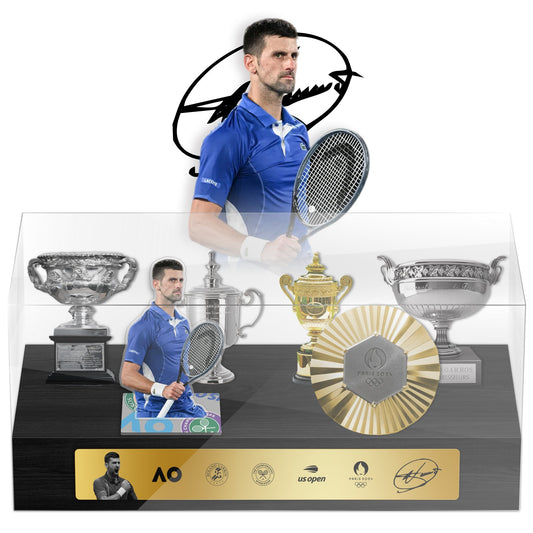 Novak Djokovic Tennis Grand Slam Display Case Metal Trophy Case