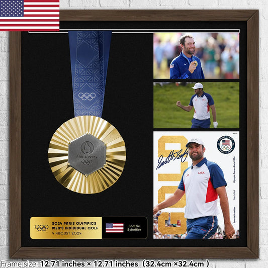 【USA Scottie Scheffler】2024 Olympic Gold Medal Frame -Men's Individual Golf - with big frame