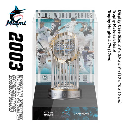 2003 Florida Marlins MLB World Series Championship Trophy Display Case