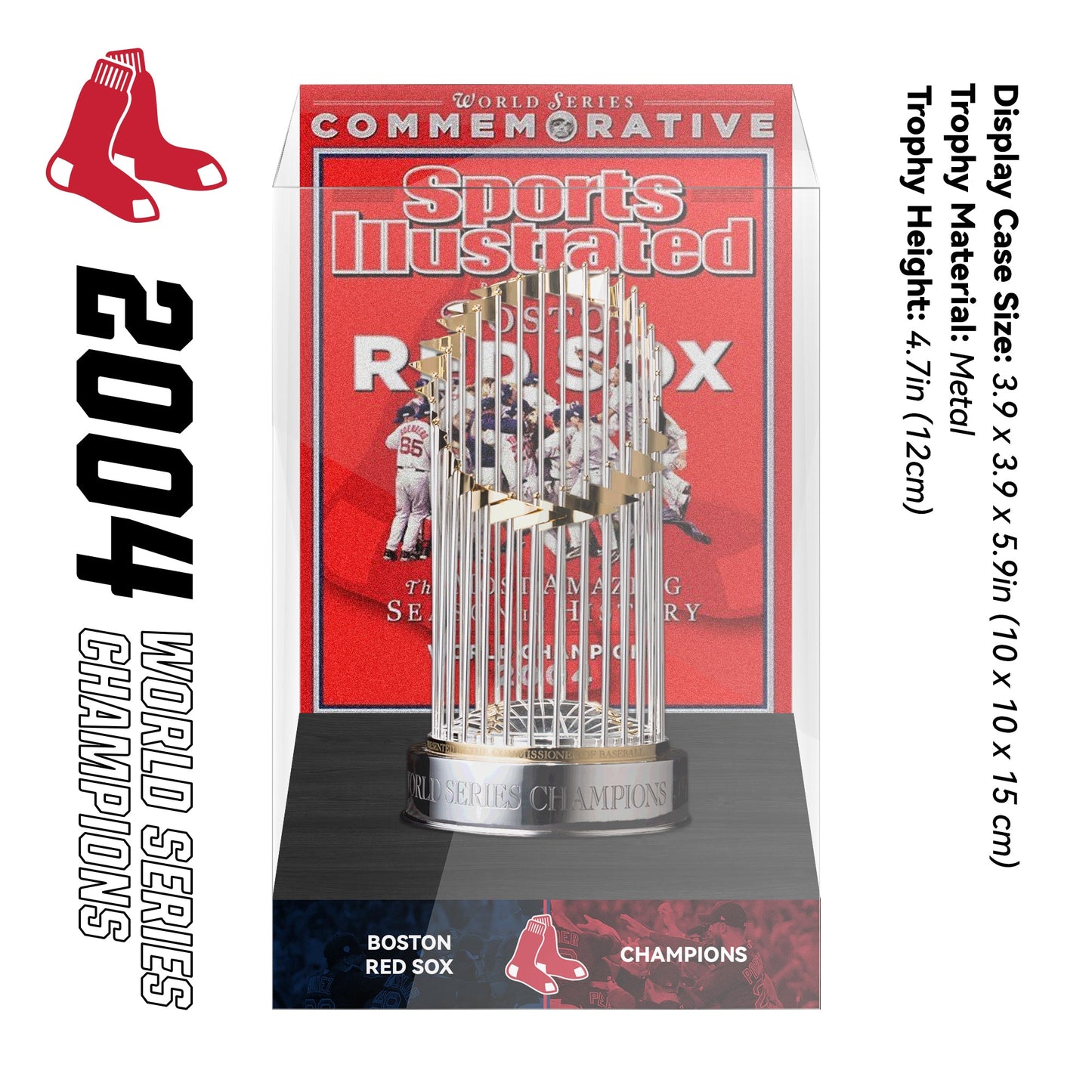 2004 Boston Red Sox MLB World Series Championship Trophy Display Case