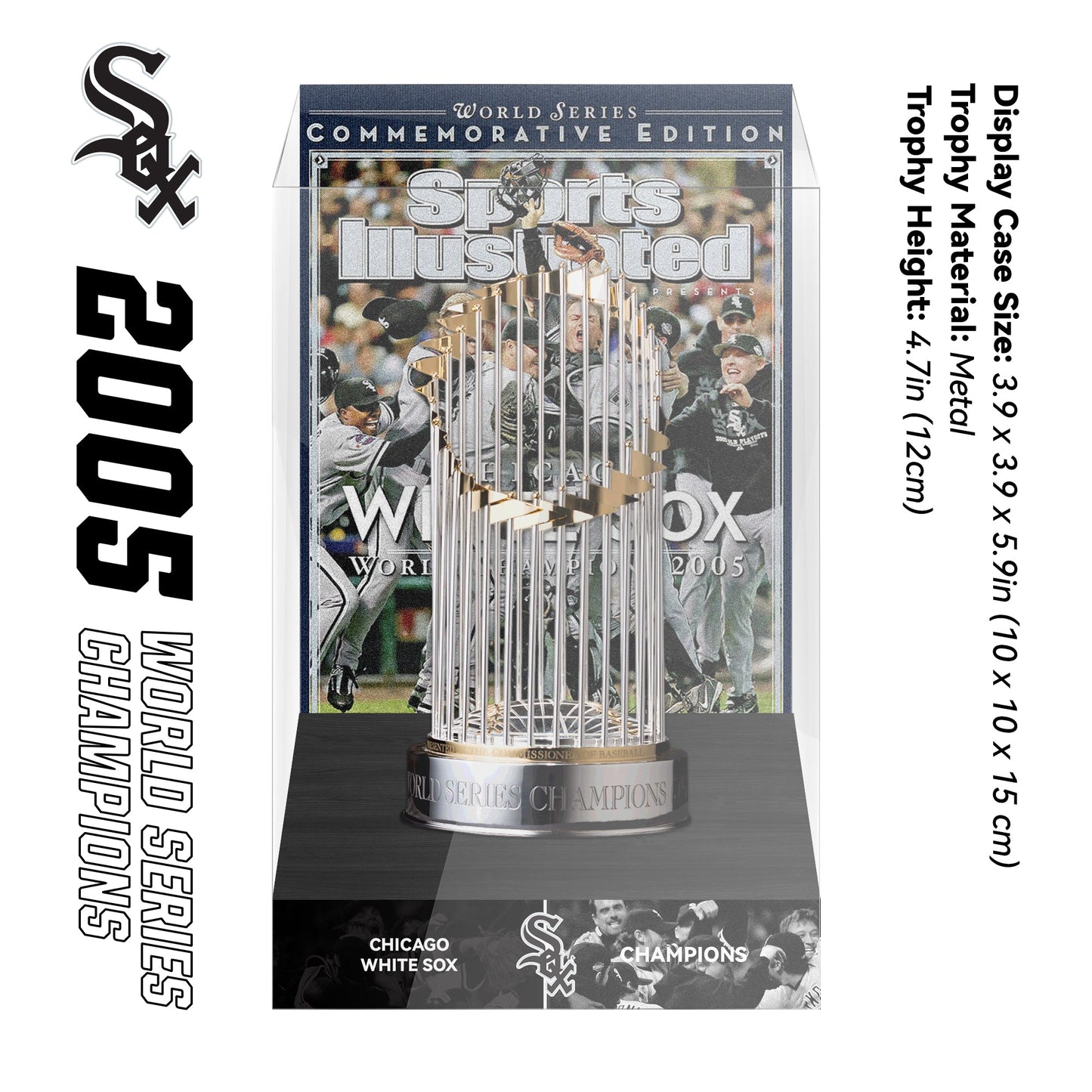 2005 Chicago White Sox MLB World Series Championship Trophy Display Case