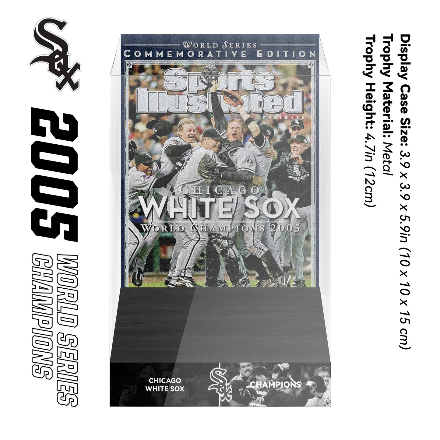 2005 Chicago White Sox MLB World Series Championship Trophy Display Case