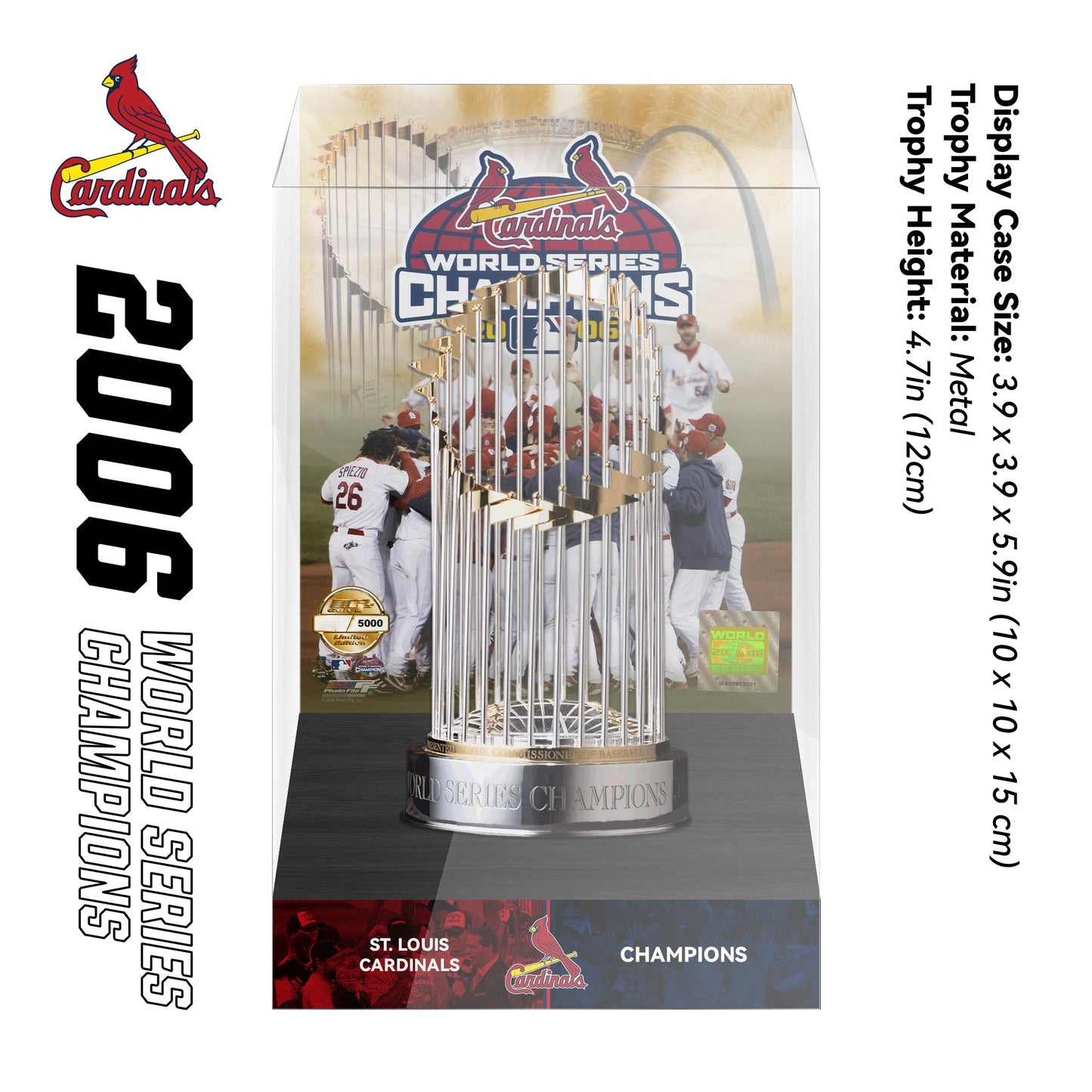 2006 St. Louis Cardinals MLB World Series Championship Trophy Display Case