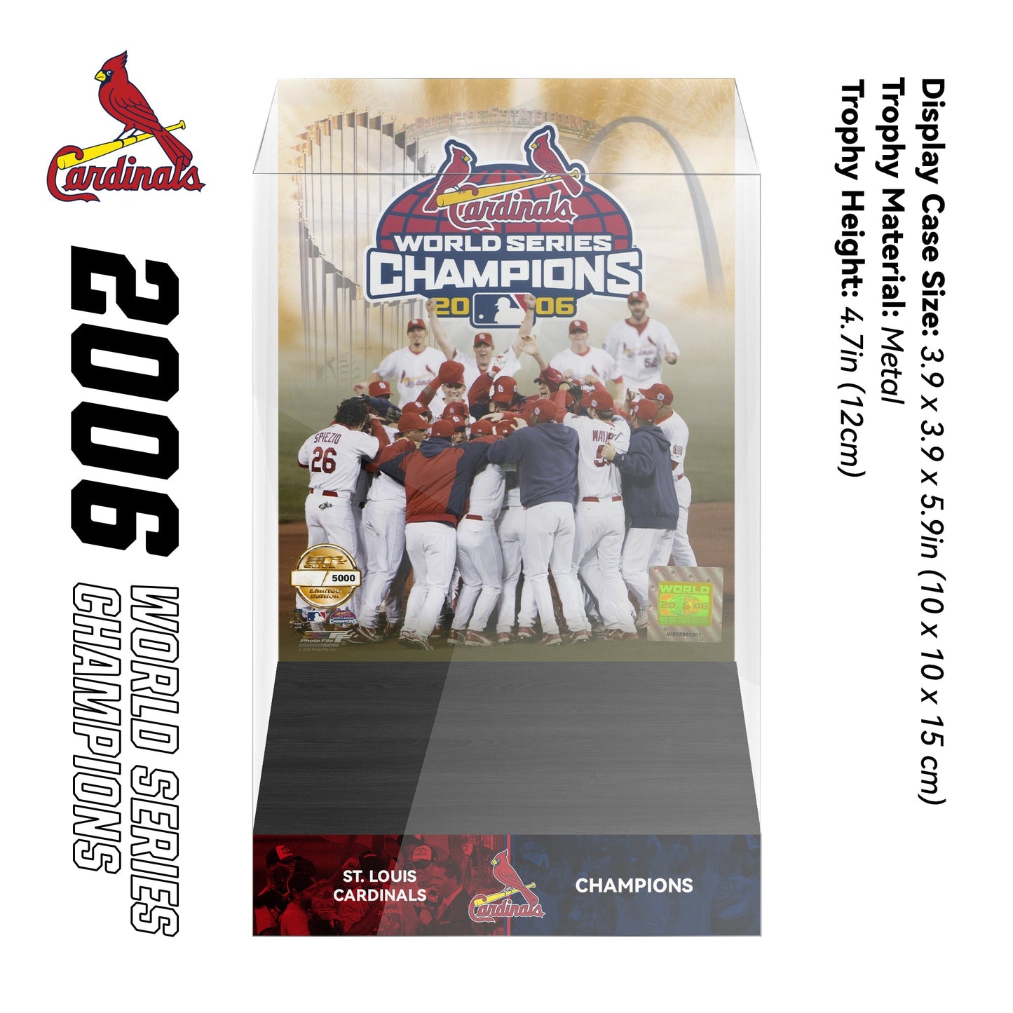 2006 St. Louis Cardinals MLB World Series Championship Trophy Display Case