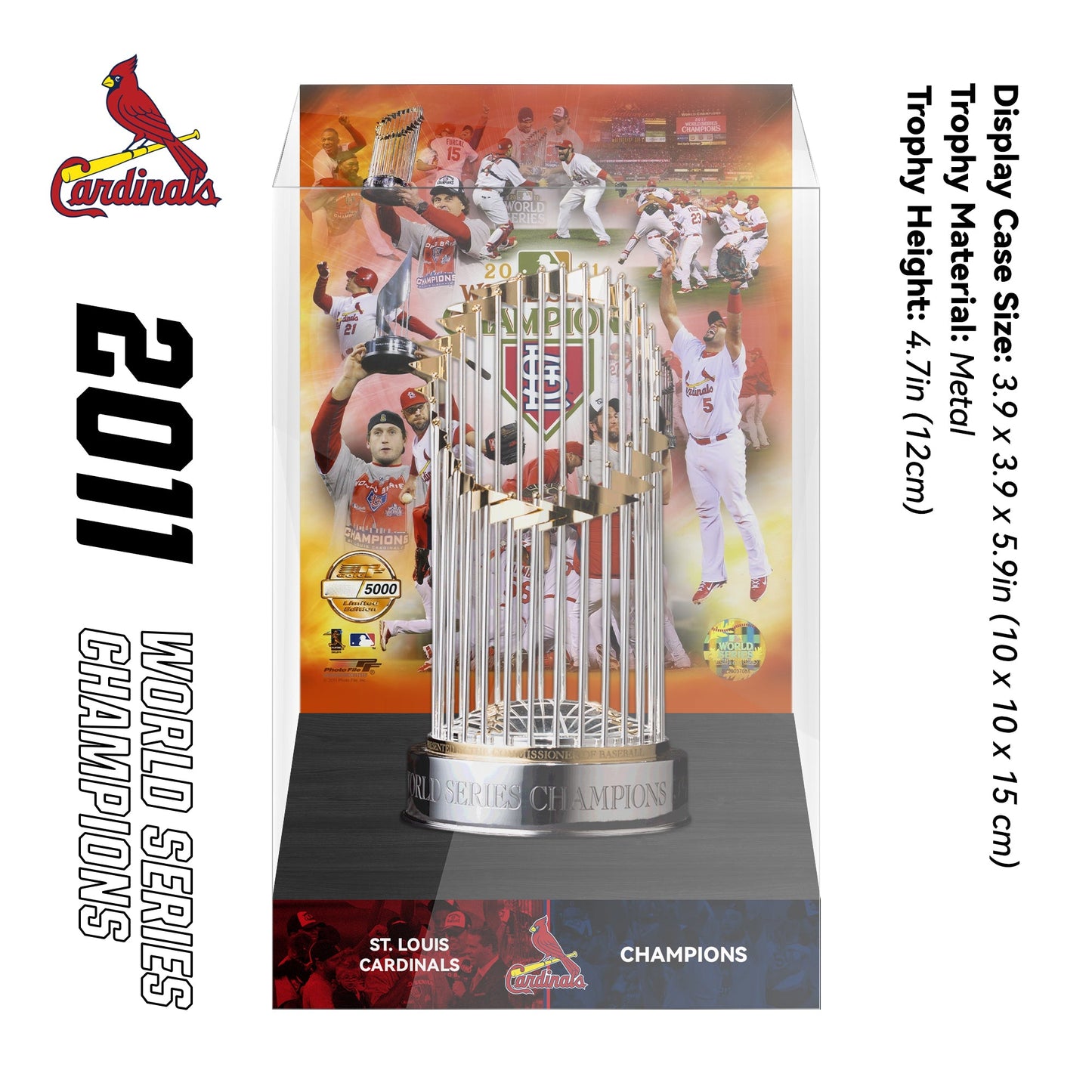2011 St. Louis Cardinals MLB World Series Championship Trophy Display Case