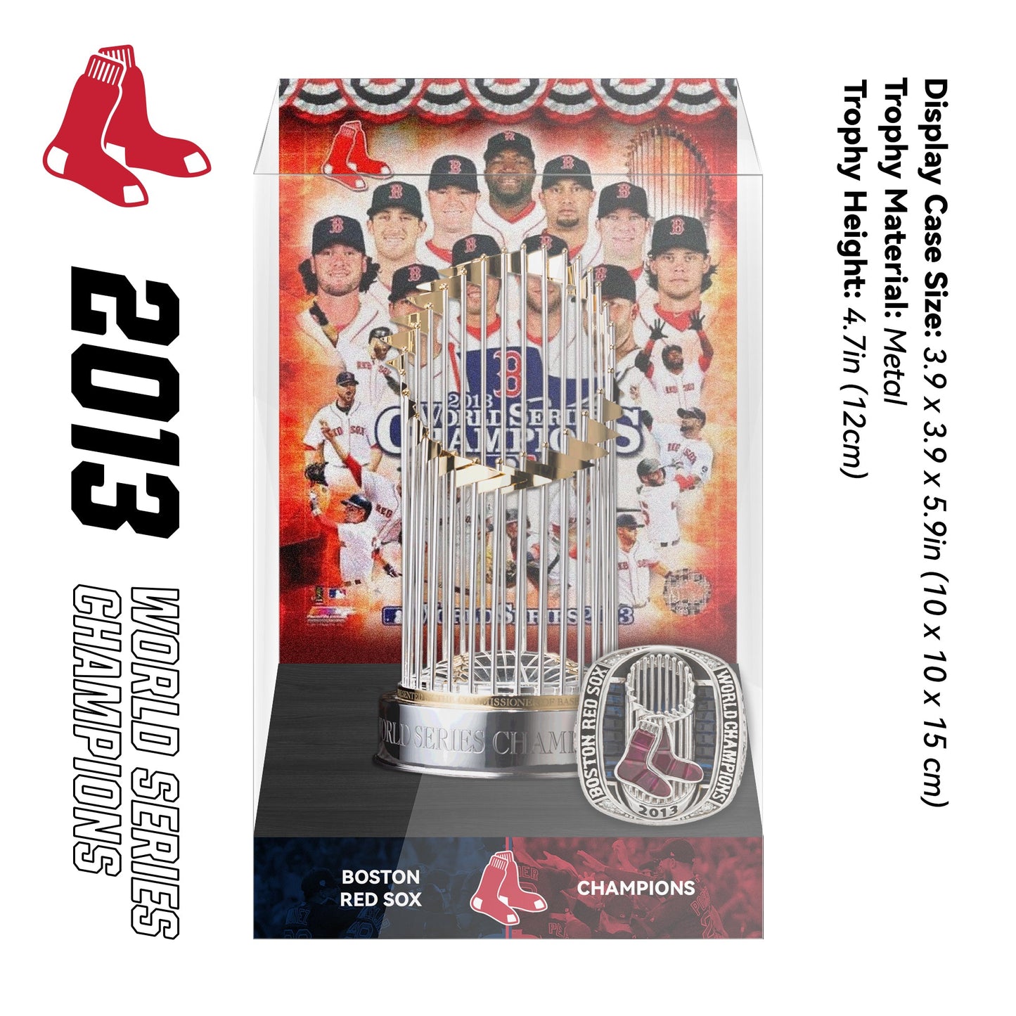 2013 Boston Red Sox MLB World Series Championship Trophy Display Case