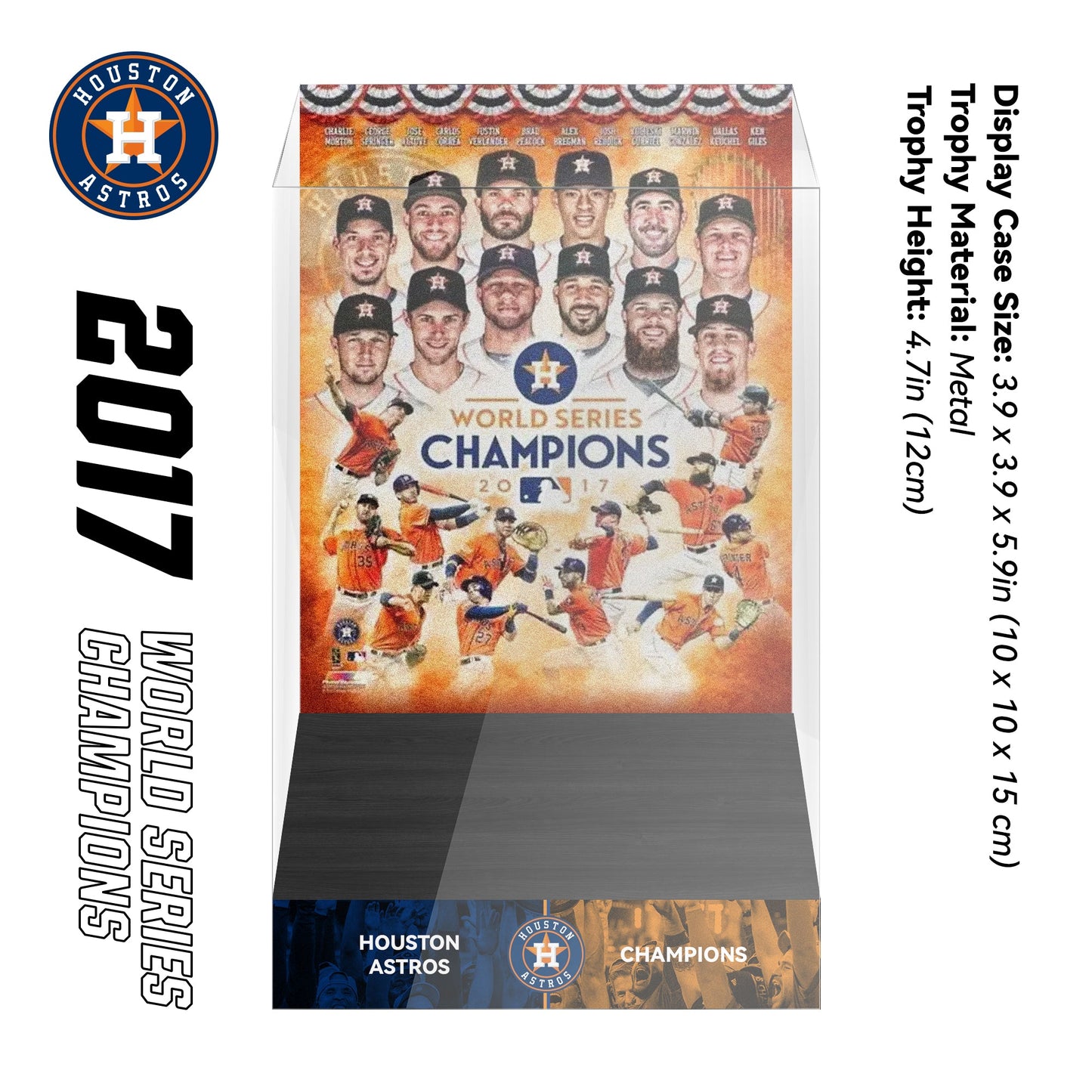 2017 Houston Astros MLB World Series Championship Trophy Display Case