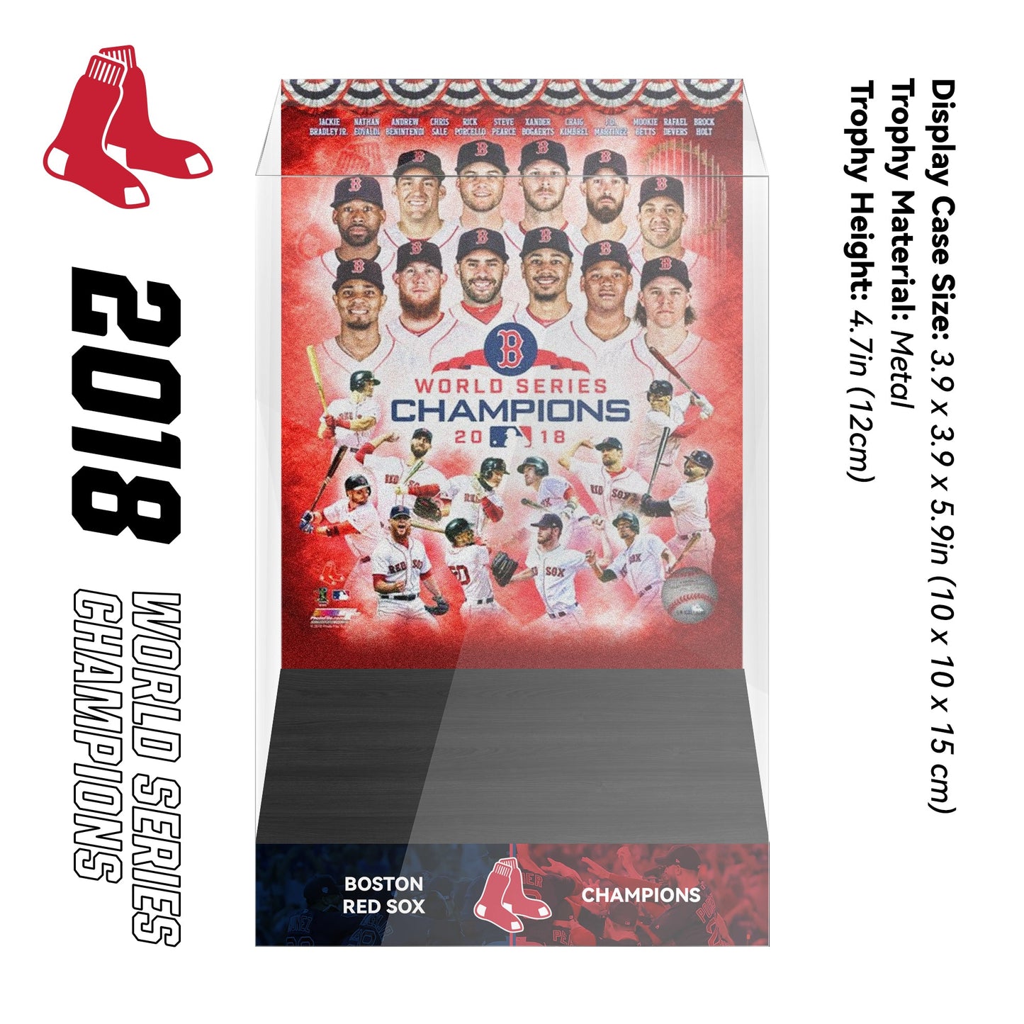 2018 Boston Red Sox MLB World Series Championship Trophy Display Case