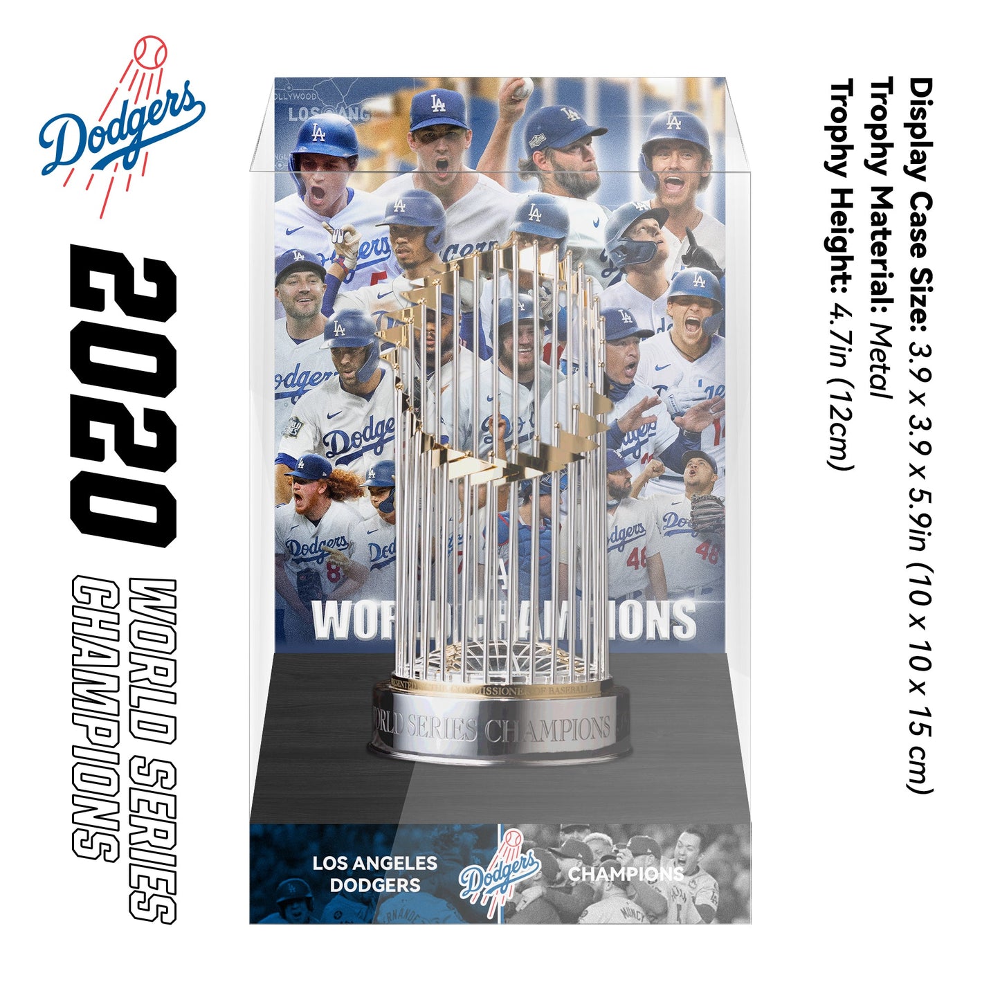 2020 Los Angeles Dodgers MLB World Series Championship Trophy Display Case