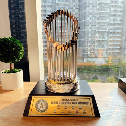 [MLB] Oakland Athletics World Series Commissioner's Trophy 11.8"(30cm) With Wooden Base