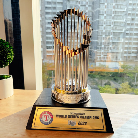[MLB] Texas Rangers World Series Commissioner's Trophy 11.8"(30cm) With Wooden Base