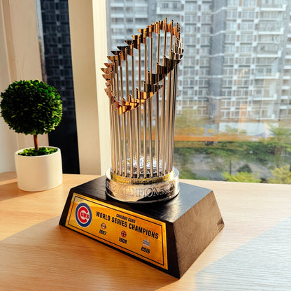 [MLB] Chicago Cubs World Series Commissioner's Trophy 11.8"(30cm) With Wooden Base