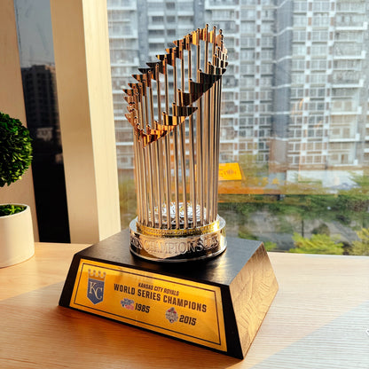 [MLB] Kansas City Royals World Series Commissioner's Trophy 11.8"(30cm) With Wooden Base
