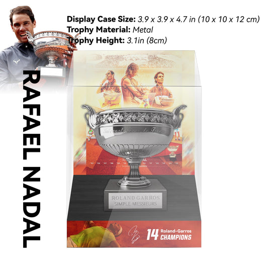 🏆 Nadal 14-Time Roland Garros Champion 8cm Metal Tennis Trophy with Acrylic Display Case