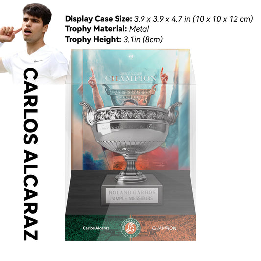 CARLOS ALCARAZ Champions 8cm Metal Tennis Trophy with Acrylic Display Case