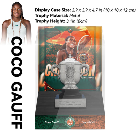 COCO GAUFF Champions 8cm Metal Tennis Trophy with Acrylic Display Case