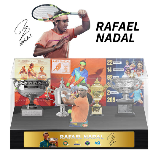 Rafael Nadal Tennis Grand Slam Display Case Metal Trophy Case
