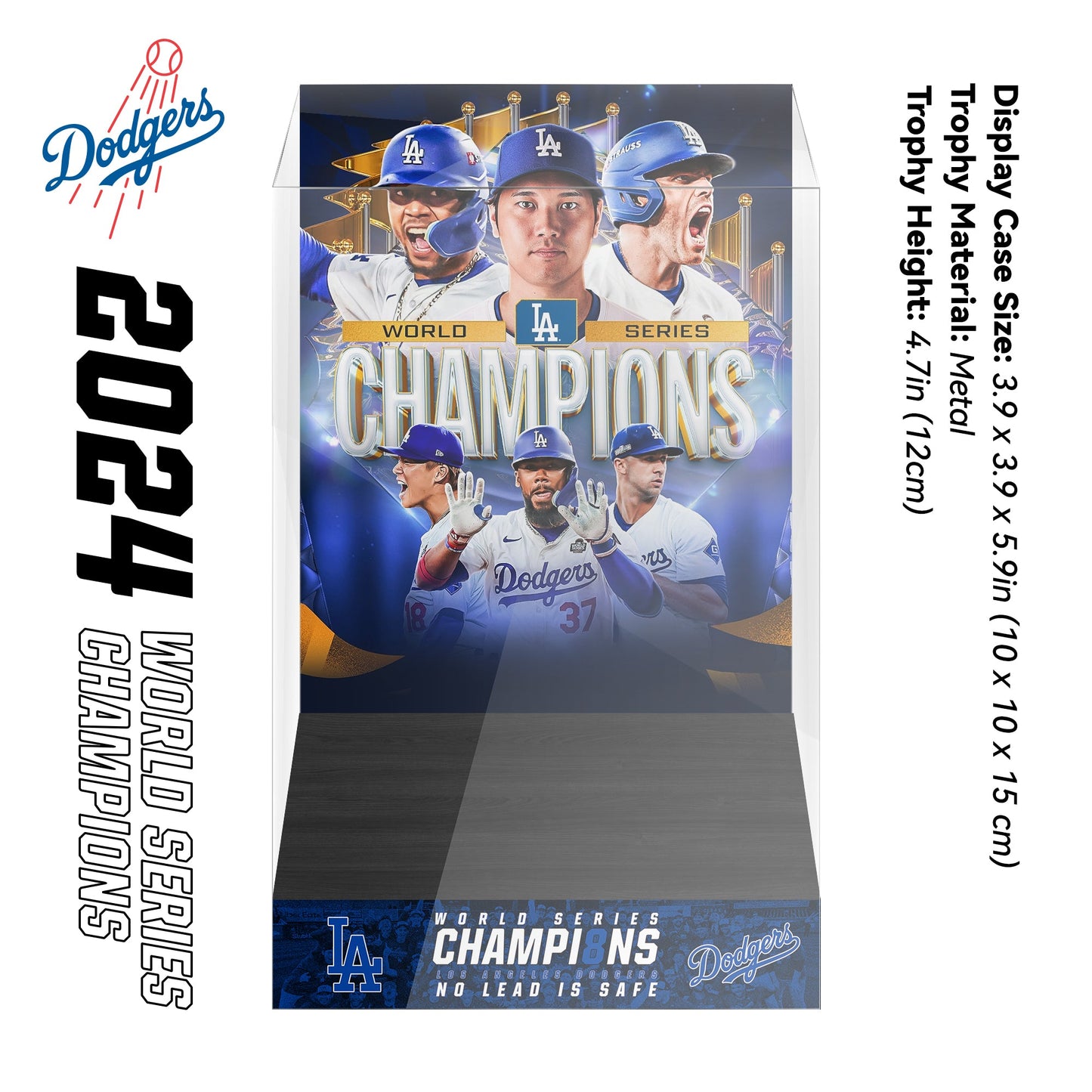2024 Los Angeles Dodgers MLB World Series Championship Trophy Display Case