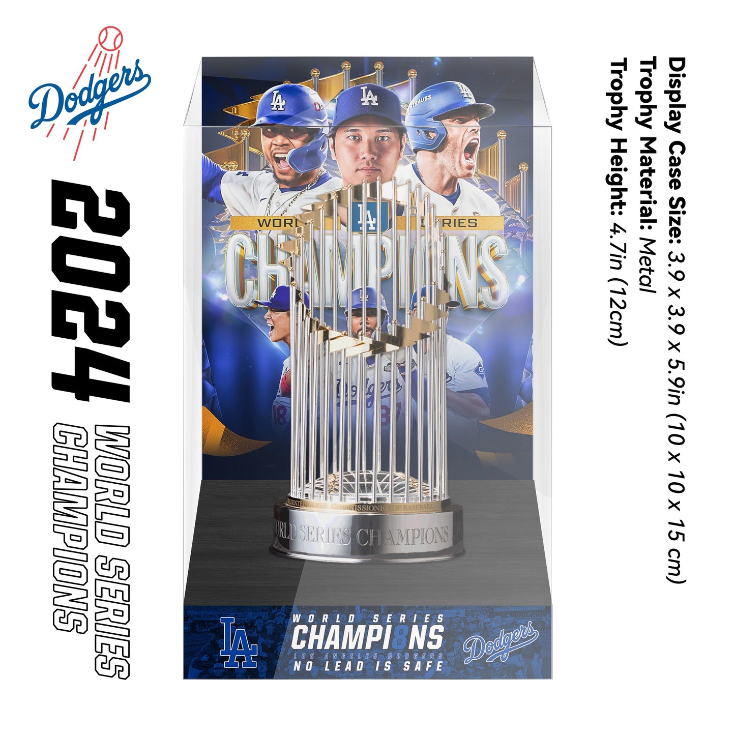 2024 Los Angeles Dodgers MLB World Series Championship Trophy Display Case