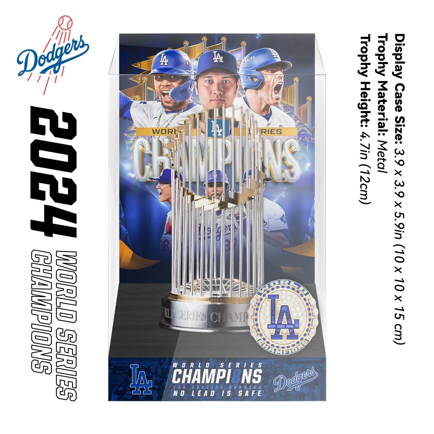 2024 Los Angeles Dodgers MLB World Series Championship Trophy Display Case