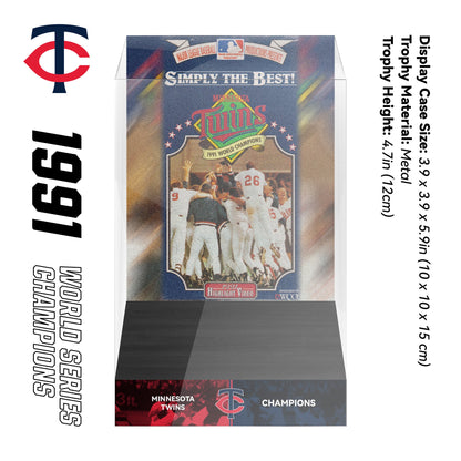1991 Minnesota Twins MLB World Series Championship Trophy Display Case