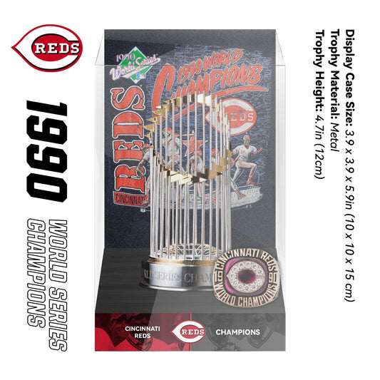 1990 Cincinnati Reds MLB World Series Championship Trophy Display Case