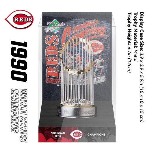 1990 Cincinnati Reds MLB World Series Championship Trophy Display Case