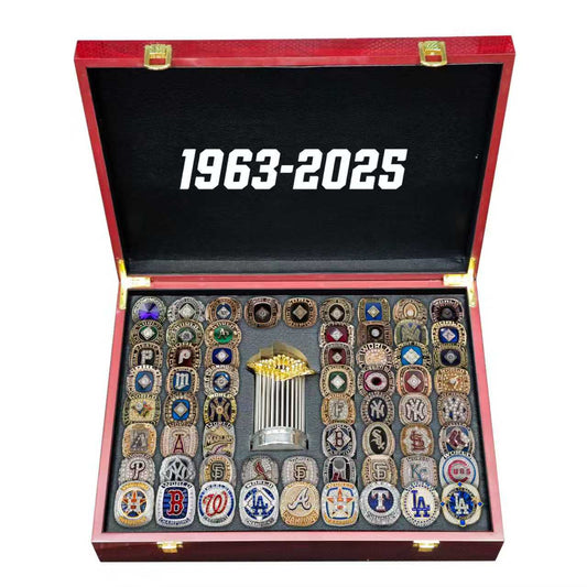World Series Championship MLB 62 Rings And Trophy Gift Box (1962-2025 years)