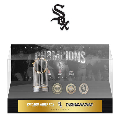 Chicago White Sox MLB World Series Championship Trophy And Ring Display Case