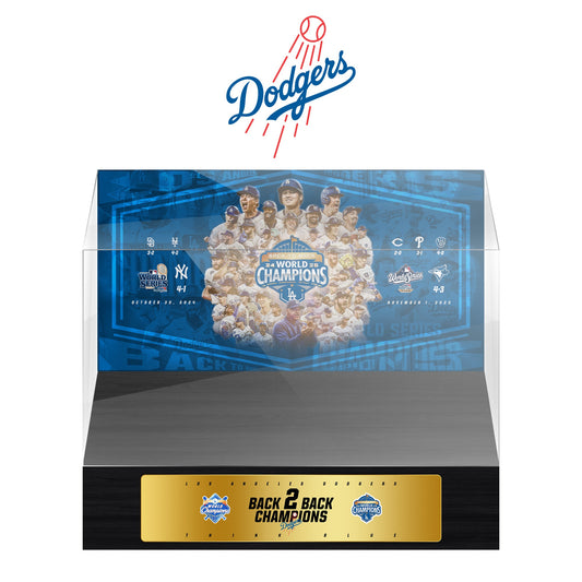 Los Angeles Dodgers Back To Back MLB World Series Championship Trophy And Ring Display Case