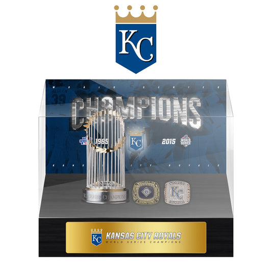 Kansas City Royals MLB World Series Championship Trophy And Ring Display Case