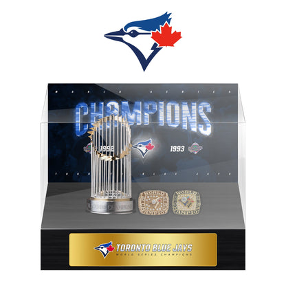 Toronto Blue Jays MLB World Series Championship Trophy And Ring Display Case