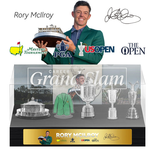 Rory McIlroy Golf Grand Slam Trophy  Display Case[Trophies Included]