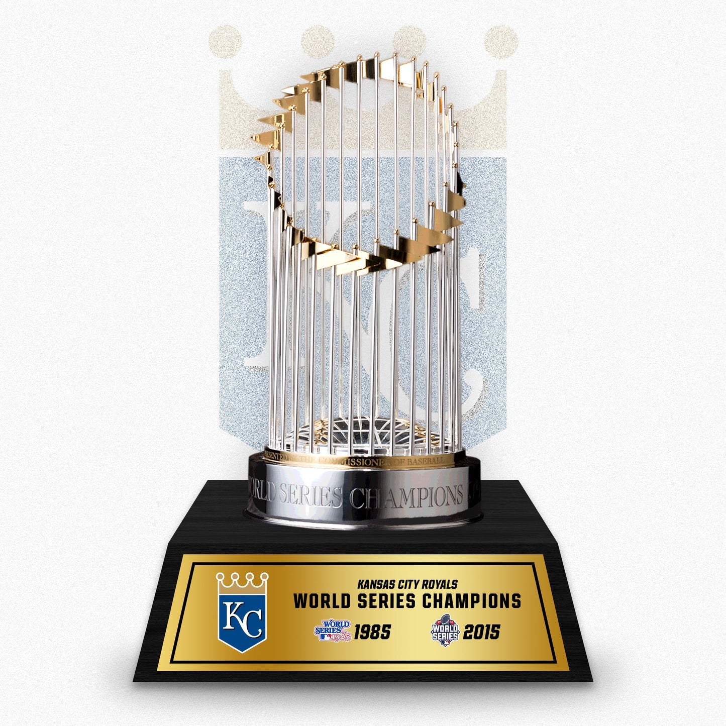 [MLB] Kansas City Royals World Series Commissioner's Trophy 11.8"(30cm) With Wooden Base