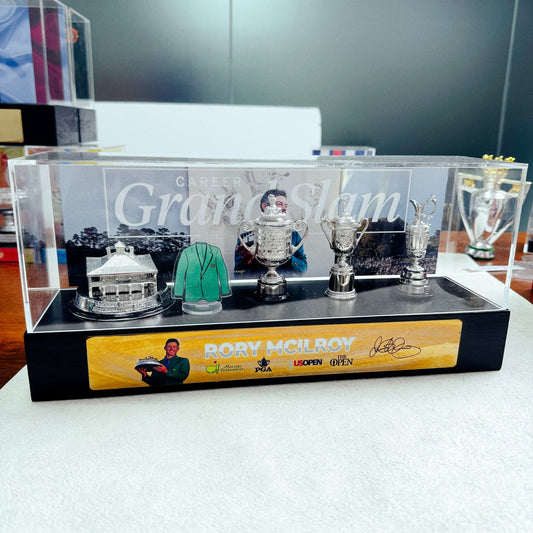 Rory McIlroy Golf Grand Slam Trophy  Display Case[Trophies Included] - Main Image