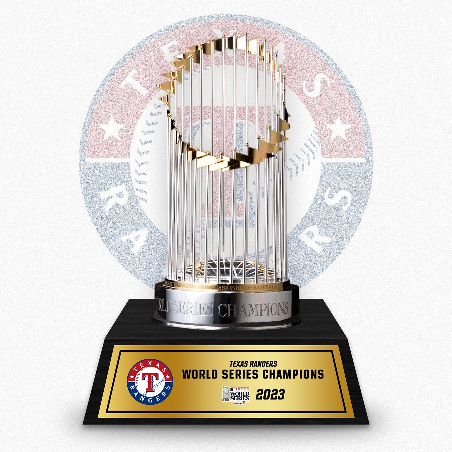 [MLB] Texas Rangers World Series Commissioner's Trophy 11.8"(30cm) With Wooden Base