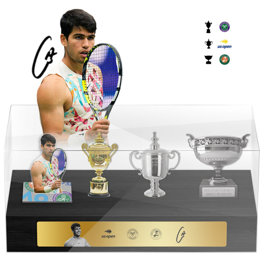 Carlos Alcaraz Tennis Grand Slam Display Case Metal Trophy Case