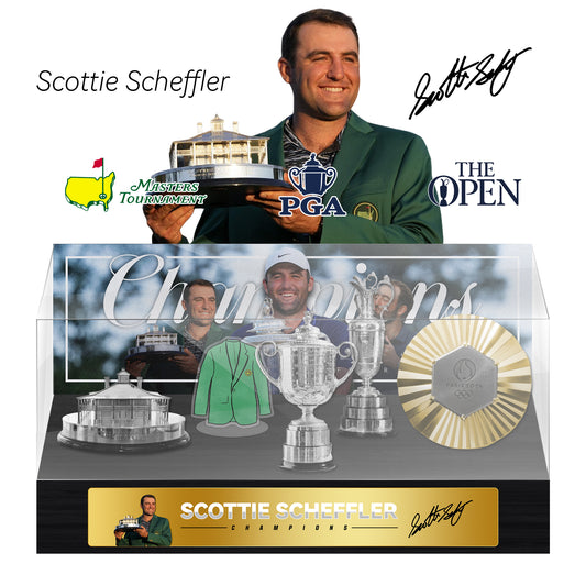 Scottie Scheffler Golf Grand Slam Trophy  Display Case[Trophies Included] - Style 2
