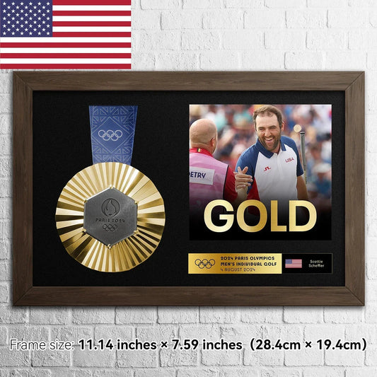 【USA Scottie Scheffler】2024 Olympic Gold Medal Frame -Men's Individual Golf