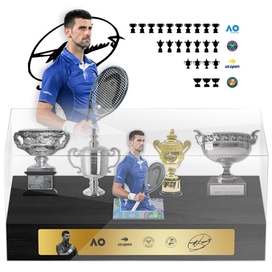 Novak Djokovic Tennis Grand Slam Display Case Metal Trophy Case